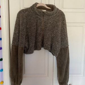 Brown Sherpa Half ZipUp